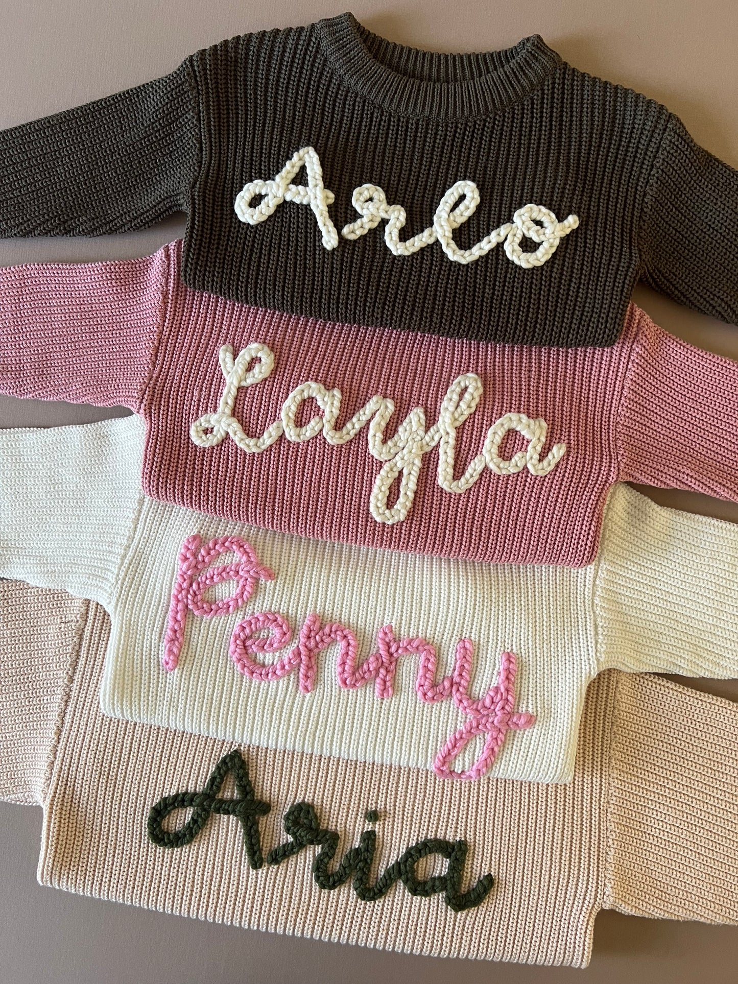 Chunky Name Sweaters