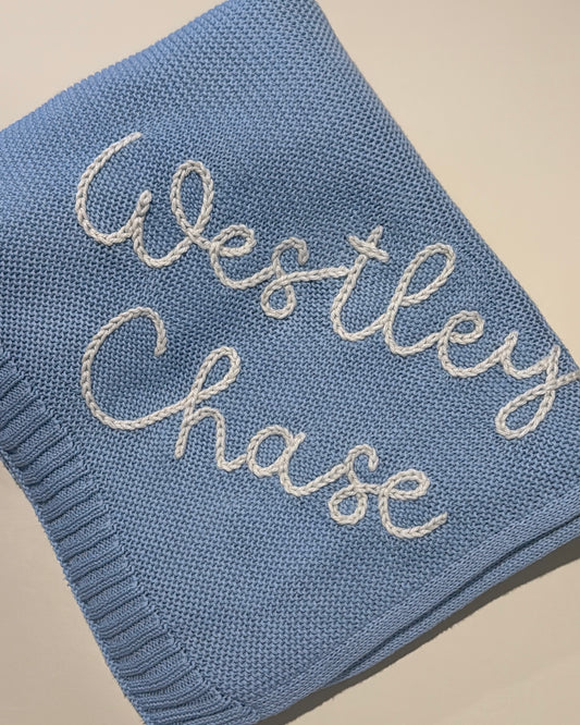 Personalized Blanket in Blue