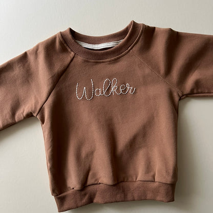 Personalized Pullover in Coffee