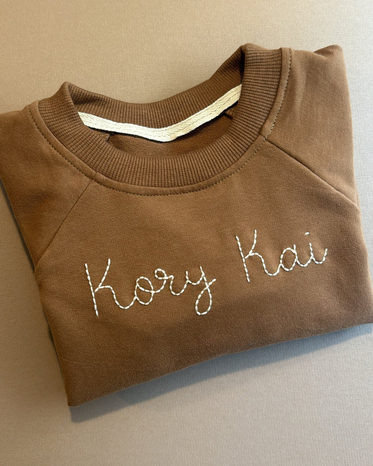 Personalized Pullover in Coffee