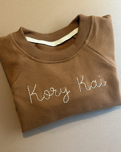 Personalized Pullover in Coffee