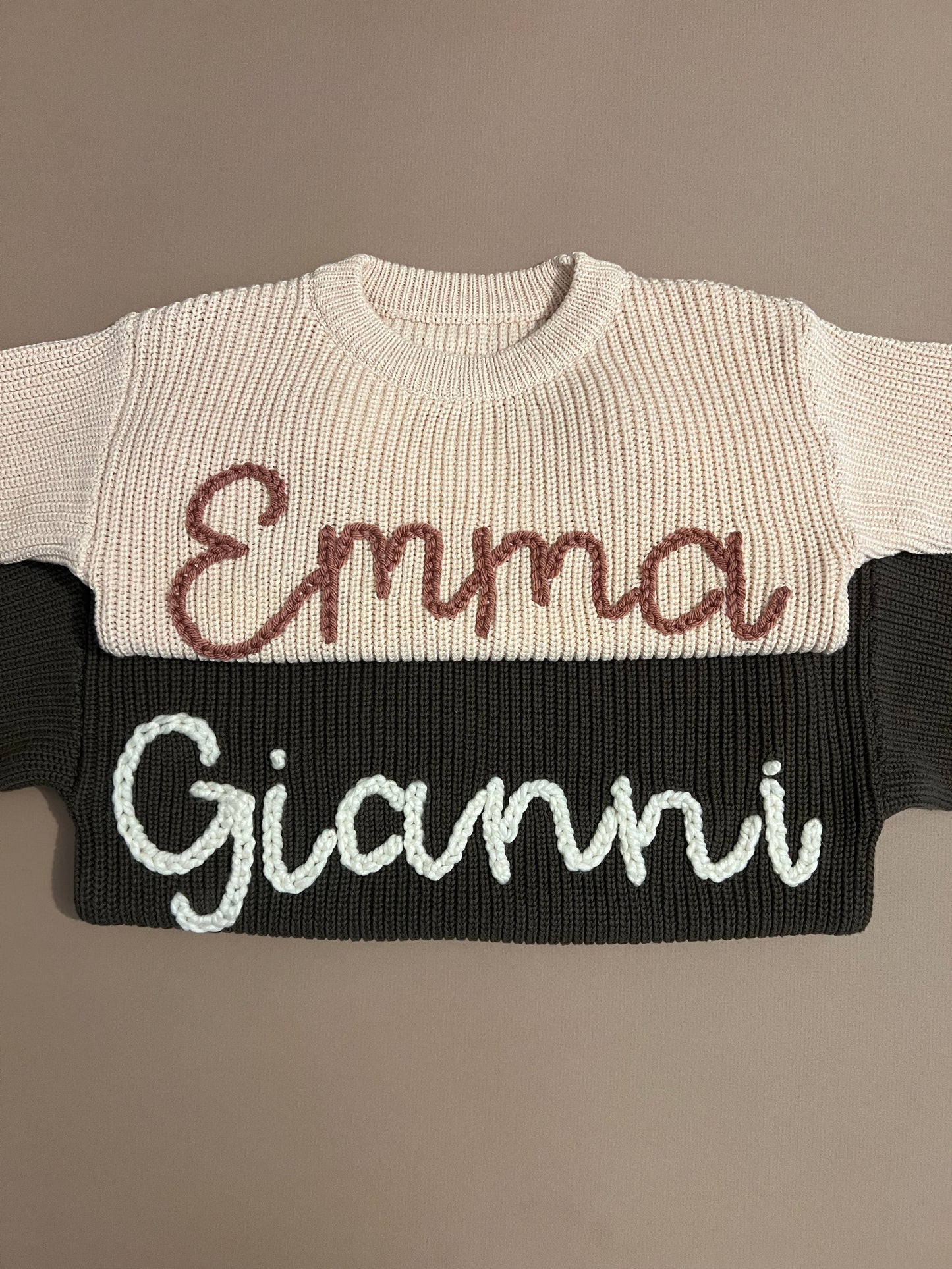 Chunky Name Sweaters