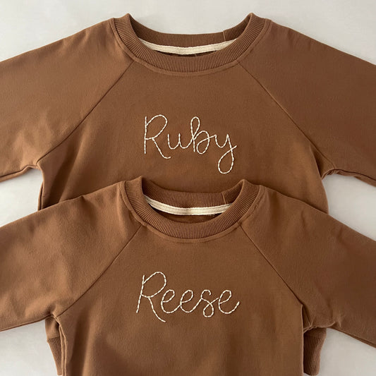 Personalized Pullover in Coffee