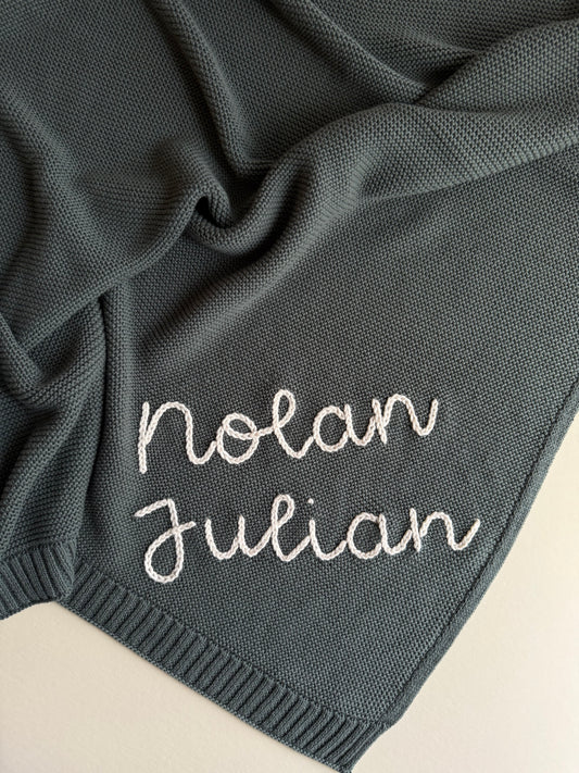 Personalized Blanket in Green