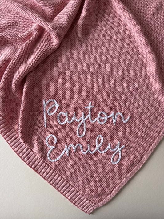 Personalized Blanket in Pink