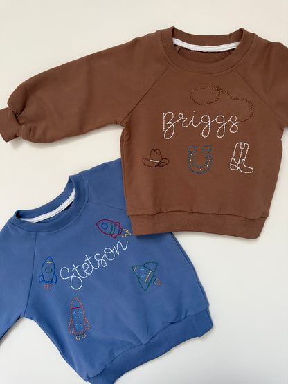 Personalized Pullover in Blue