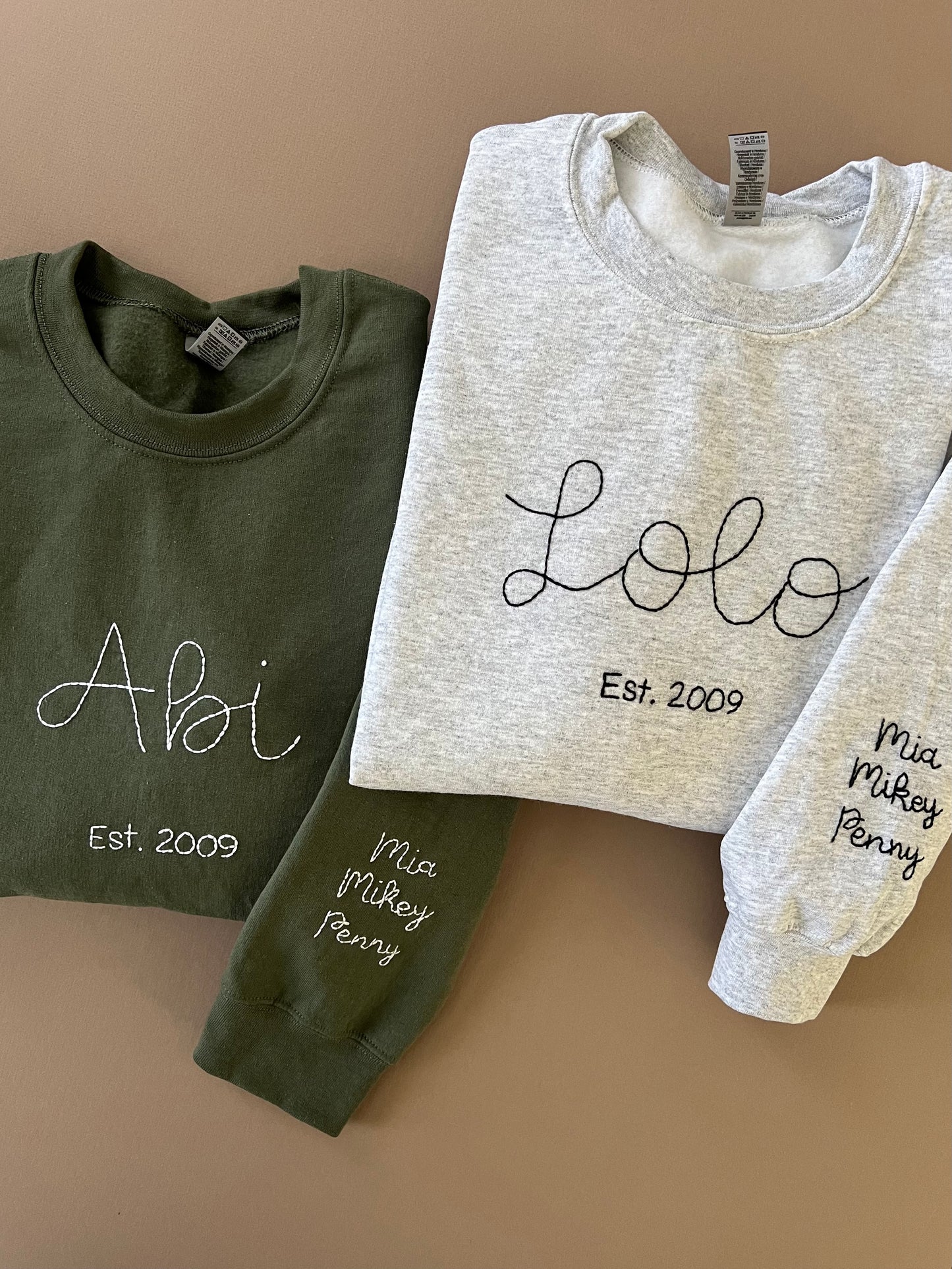 Adult Customizable Hand Embroidered Sweatshirt