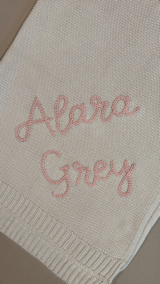 Personalized Blanket in Oat